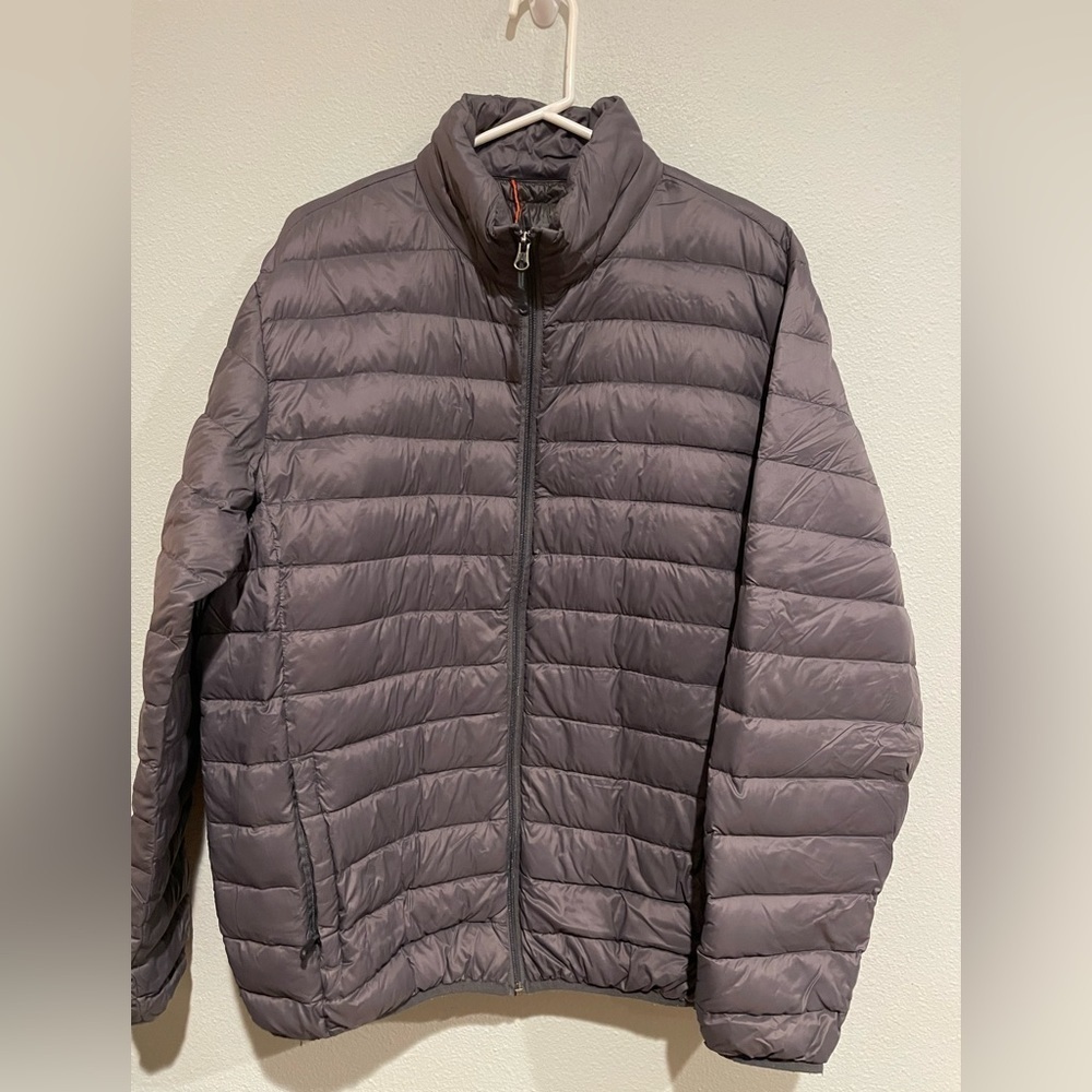 Men’s Hawkeye & Co Packable Gray Down Jacket Size L